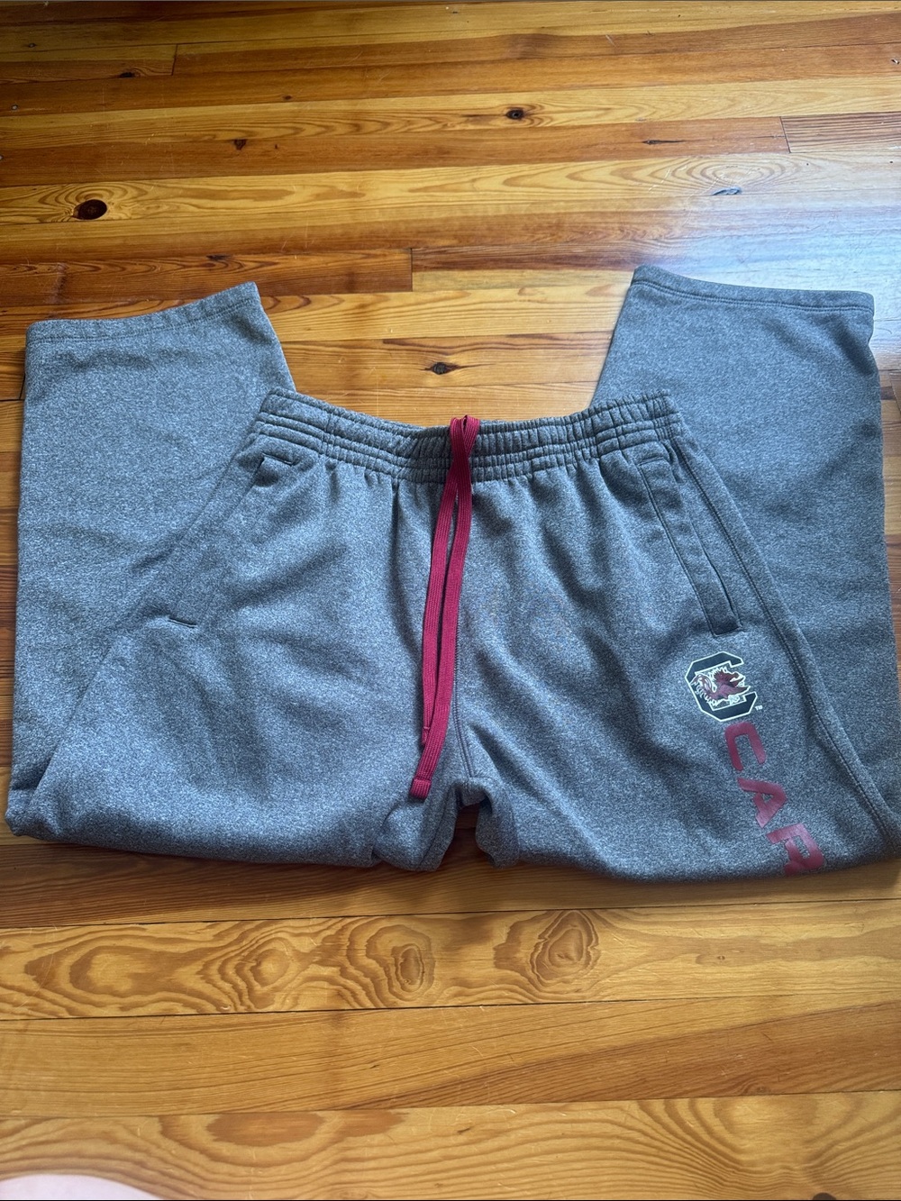 Knights Apparel Gray Sweatpants with Garnet Drawstring